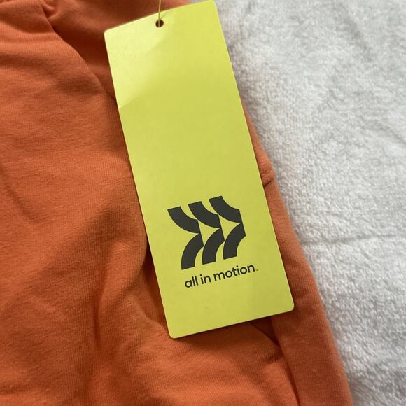 NWT All In Motion French Terry Mid Rise Shorts With Pockets Coral Orange Size 1X - Picture 3 of 11